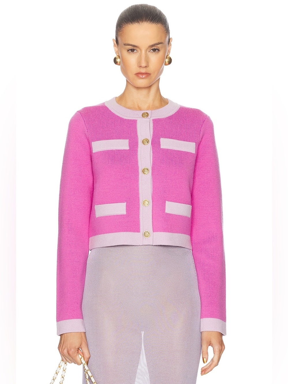 NWOT LoveShackFancy Elif Cardigan in Fuchsia Pop Size S